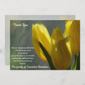 Gele Tulip Flowers Sympathie Hartelijk dank Aankondiging (Voorkant / Achterkant)