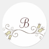 Gele Tulip Monogram Stickers (Voorkant)