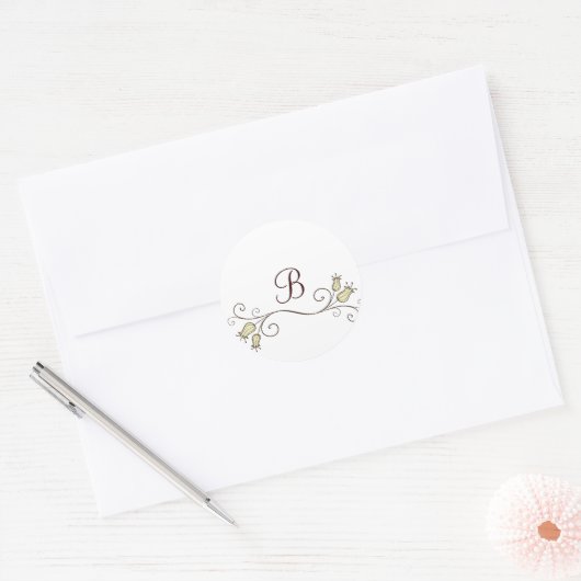 Gele Tulip Monogram Stickers (Envelop)