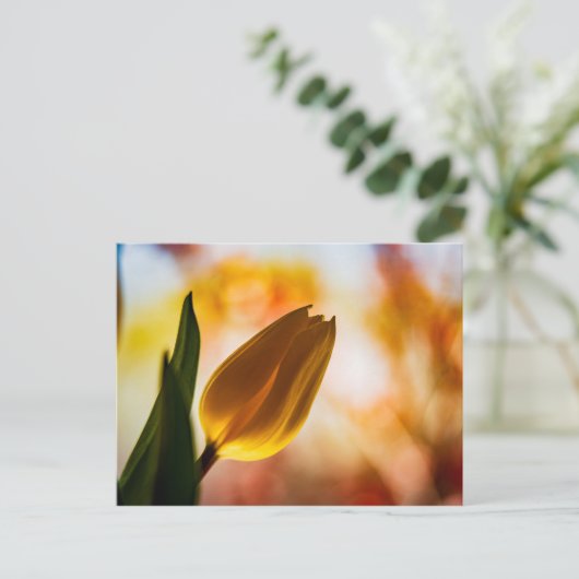 Gele Tulip Quick Hallo Briefkaart (Staand voorkant)