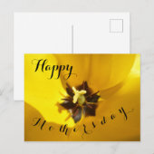 Gele Tulip Sluiten Happy Mothersday Briefkaart (Voorkant / Achterkant)