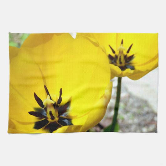 Gele Tulip Tea Towel Theedoek (Horizontaal)