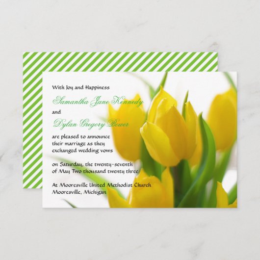 Gele Tulp - 3x5 aankondiging huwelijk (Voorkant / Achterkant)