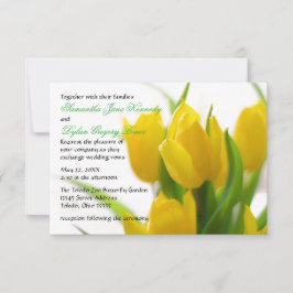 Gele Tulp - 3x5 Trouw Uitnodiging