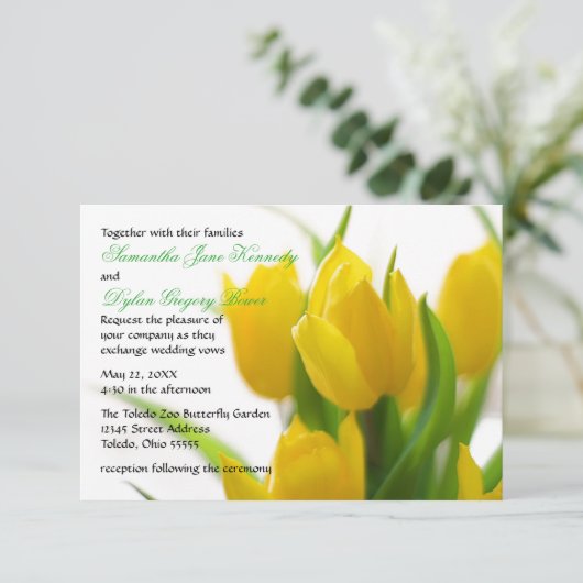 Gele Tulp - 3x5 Weddenschap Kaart (Staand voorkant)