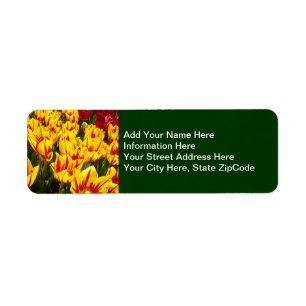 Gele Tulp Adreslabels op maat Bloemige Tulp Etiket