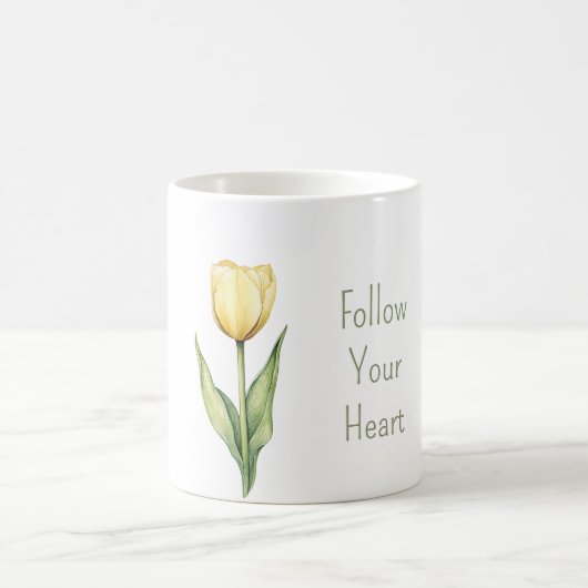 Gele Tulp Bloem   Koffiemok (Center)
