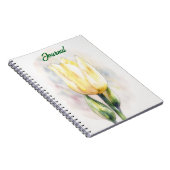 Gele Tulp Bloem Kunst Persoonlijk Dagboek Notitieboek (Rechterzijde)