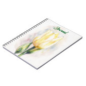 Gele Tulp Bloem Kunst Persoonlijk Dagboek Notitieboek (Linkerzijde)