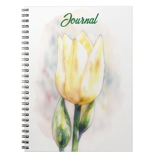 Gele Tulp Bloem Kunst Persoonlijk Dagboek Notitieboek (Voorkant)