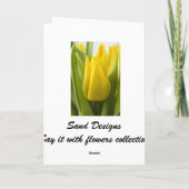 Gele tulp bloem ... Pasen kaart (Achterkant)