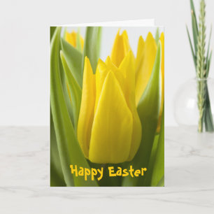 Gele tulp bloem ... Pasen kaart