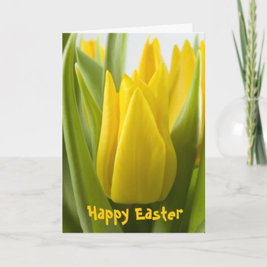 Gele tulp bloem ... Pasen kaart (Voorkant)