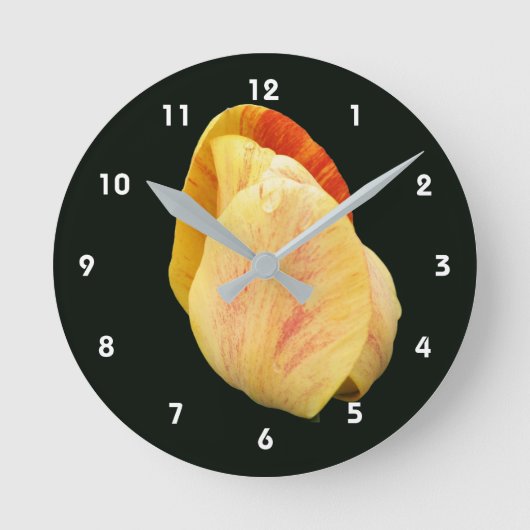 Gele Tulp Bloem Regendruppel Ronde Klok (Voorkant)