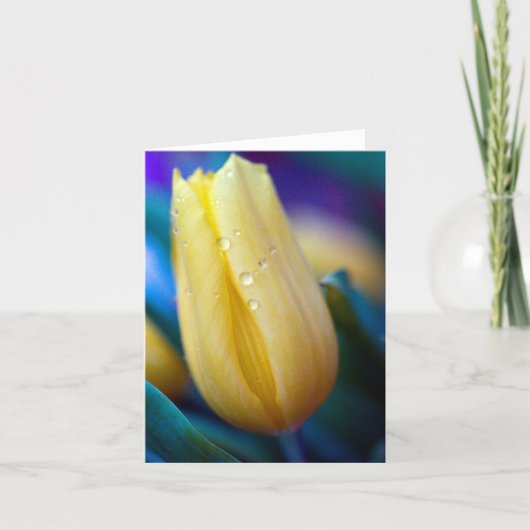 Gele tulp bloem Wenskaart Kaart (Voorkant)