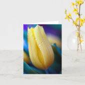 Gele tulp bloem Wenskaart Kaart (Gele Bloem)
