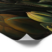 Gele Tulp Bloemen Art Print Poster (Hoek)