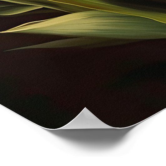 Gele Tulp Bloemen Art Print Poster (Hoek)