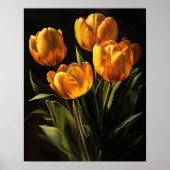 Gele Tulp Bloemen Art Print Poster (Voorkant)