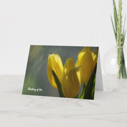 Gele Tulp Bloemen Sympathie Kaart (Voorkant)