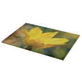 Gele Tulp Bloemschilderkunst Glas Snijplank (Hoek)