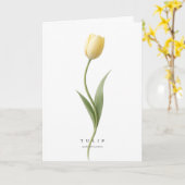Gele Tulp Botanische Kunst Symbool van Zonneschijn Kaart (Gele Bloem)
