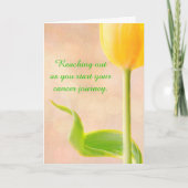 Gele Tulp Cancer Support Folded Wenskaart Kaart (Voorkant)