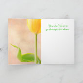 Gele Tulp Cancer Support Folded Wenskaart Kaart (Binnen)