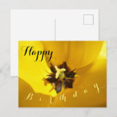 Gele Tulp Close-up Gelukkige Verjaardag Ansichtkaa Briefkaart (Voorkant / Achterkant)