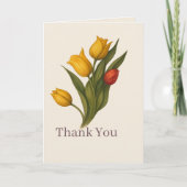 Gele Tulp Elegante Bedankkaart Kaart (Voorkant)