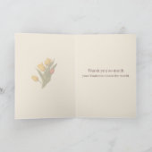 Gele Tulp Elegante Bedankkaart Kaart (Binnen)