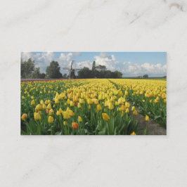 Gele Tulp Flowers Field Windmill Landschap Visitekaartje