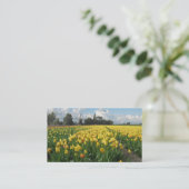 Gele Tulp Flowers Field Windmill Landschap Visitekaartje (Staand voorkant)