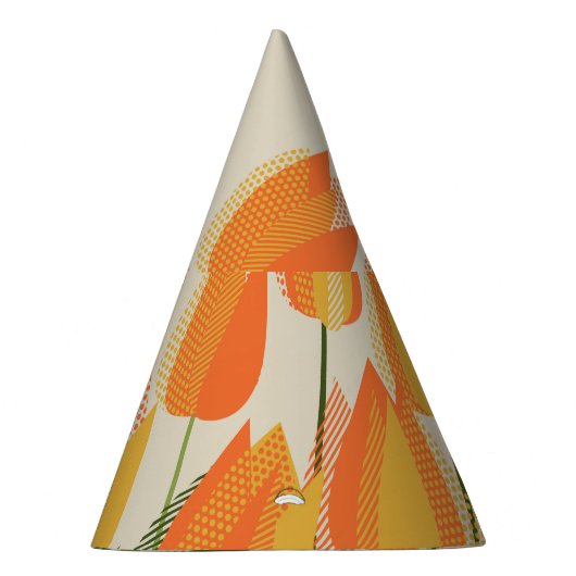 Gele tulp: heldere lente element. feesthoedjes (Rechts)