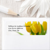 Gele Tulp - het Etiket van het Adres van de terugk (Insitu)
