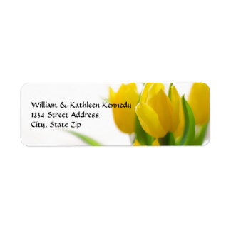 Gele Tulp - het Etiket van het Adres van de terugk
