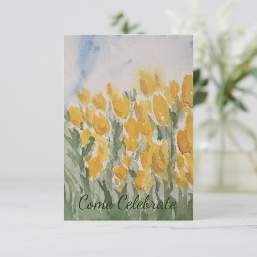 Gele Tulp Kaart (Staand voorkant)