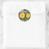 Gele Tulp Klassieke Ronde Sticker (Tas)