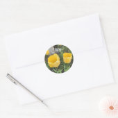 Gele Tulp Klassieke Ronde Sticker (Envelop)
