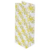 Gele tulp leucadendron waterverf wijn cadeautas (Voorkant Gekanteld)