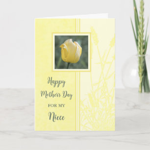 Gele Tulp Niece Gelukkige Moederdagkaart Kaart