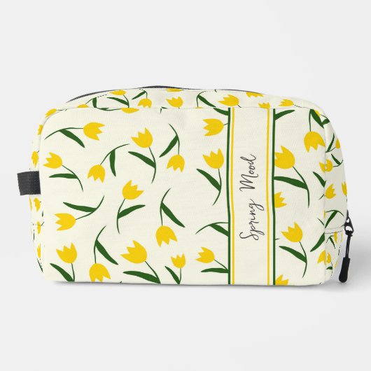 Gele Tulp Patroon  Toilettasje (Voorkant)