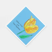 Gele Tulp Rode Accenten Servet (Hoek)