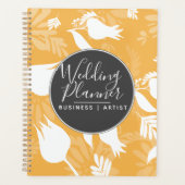 Gele Tulp Roos Bloemige Silohuette Bruiloft Planner (Voorkant)