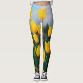 gele tulp tuin olieverf, leggings (Voorkant)