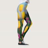 gele tulp tuin olieverf, leggings (Rechts)