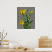 Gele Tulp Waterverf Flower Poster (Keuken)