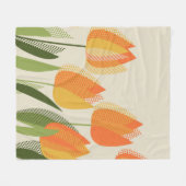 Gele tulpbloem fleece deken (Voorkant (Horizontaal))