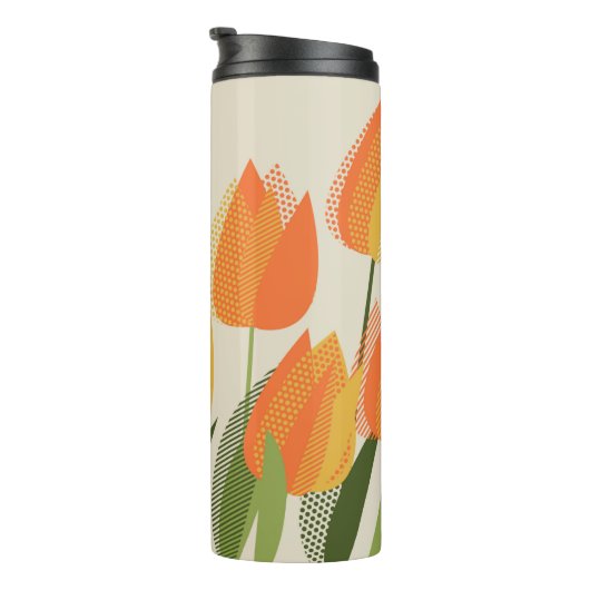 Gele tulpbloem thermosbeker (Geroteerd rechts)