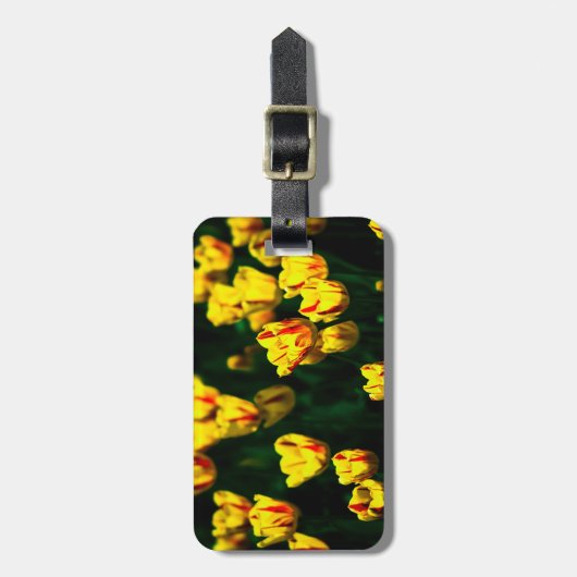 Gele tulpbloemen bagagelabel (Voorkant verticaal)